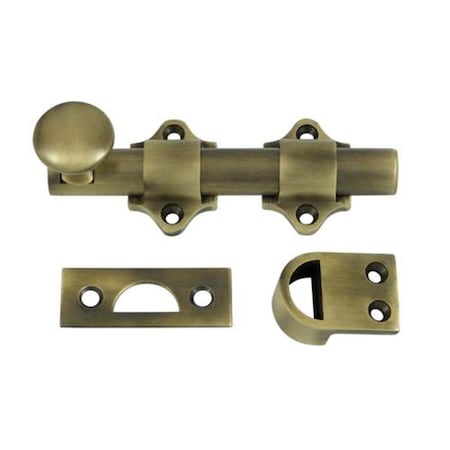 Dendesigns 4 in. Heavy Duty Dutch Door Bolt- Antique DE3843010